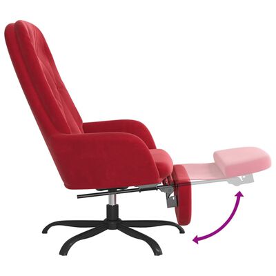 vidaXL Relaxačné kreslo s podnožkou vínovo-červené zamat