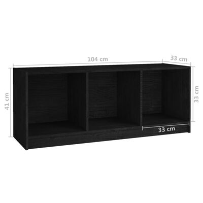 vidaXL TV skrinka čierna 104x33x41 cm borovicový masív