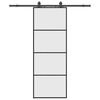 vidaXL Posuvn&eacute; dvere s kovan&iacute;m čierne 76x205 cm ESG sklo