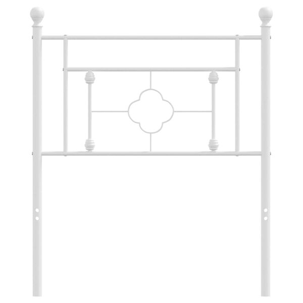 vidaXL Kovov&eacute; n&aacute;hradn&eacute; čelo postele biele 75 cm