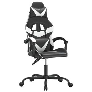 vidaXL Otočn&aacute; hern&aacute; stolička čierna a biela umel&aacute; koža