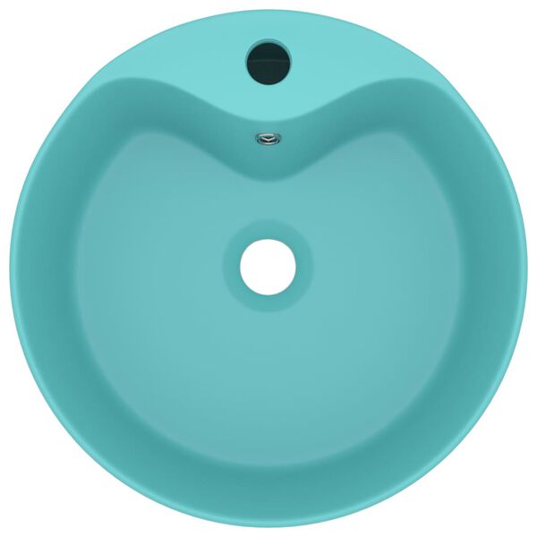 vidaXL Luxusn&eacute; um&yacute;vadlo, prepad, matn&eacute; svetlozelen&eacute; 36x13 cm, keramika