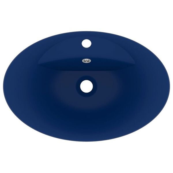 vidaXL Luxusn&eacute; um&yacute;vadlo, prepad, matn&eacute; tmavomodr&eacute; 58,5x39 cm, keramika