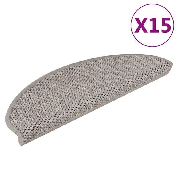 vidaXL Samolepiace n&aacute;&scaron;ľapy na schody, sisalov&yacute; vzhľad 15 ks 65x21x4 cm