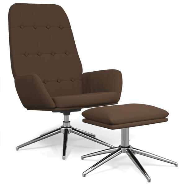 vidaXL Relaxačn&eacute; kreslo s podnožkou hned&eacute; mikrovl&aacute;knov&aacute; l&aacute;tka