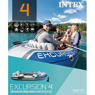 Intex Excursion 4 Nafukovací čln s veslami a pumpou 68324NP