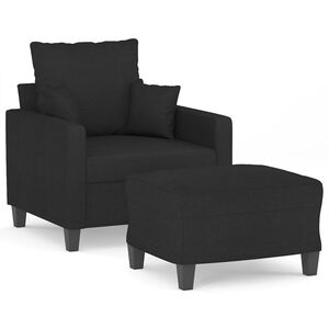 vidaXL Kreslo s podnožkou čierne 60 cm l&aacute;tkov&eacute;