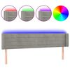 vidaXL Čelo postele s LED bledosiv&eacute; 203x16x78/88 cm zamat