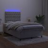 vidaXL Boxspring posteľ s matracom a LED, svetlosiv&aacute; 120x190 cm, l&aacute;tka
