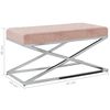 vidaXL Lavička ružov&aacute; zamat a nehrdzavej&uacute;ca oceľ