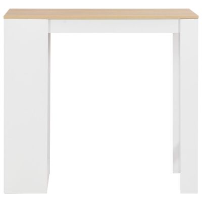 vidaXL Barový stôl s poličkou biely 110x50x103 cm