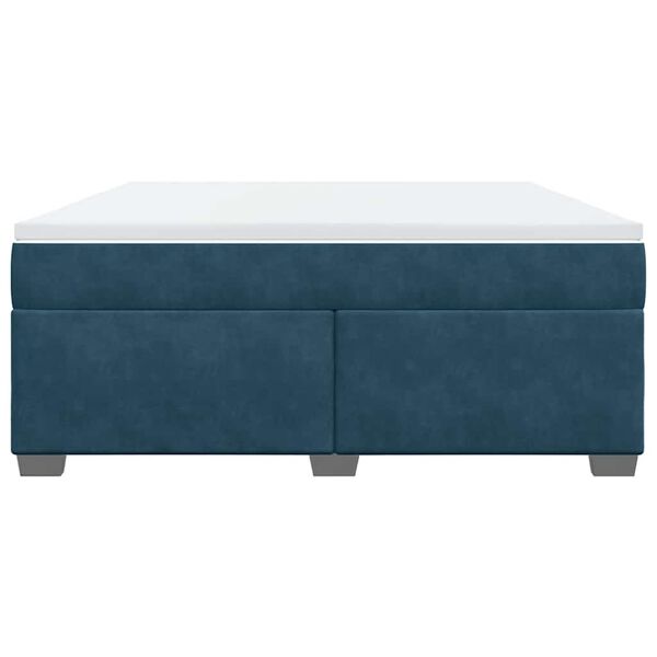 vidaXL Posteľn&yacute; r&aacute;m boxsping s matracom tmavomodr&yacute; 180x200 cm zamat