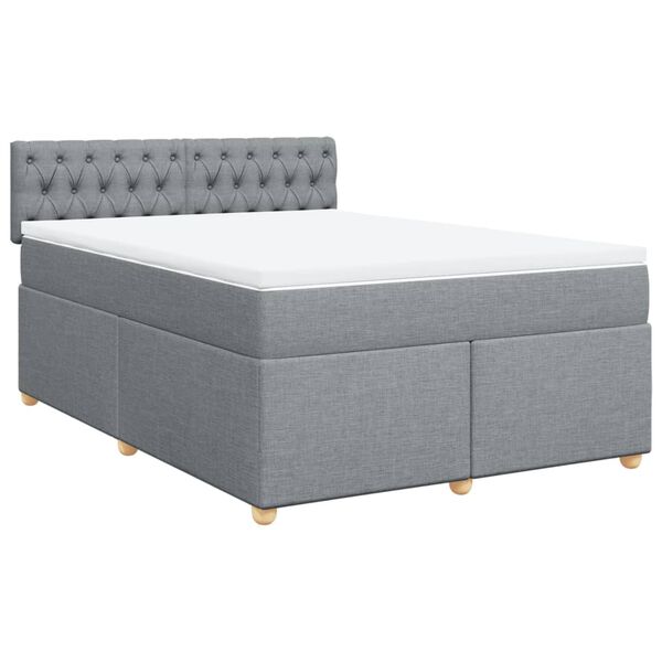 vidaXL Boxspring posteľ s matracom bledosiv&aacute; 140x200 cm l&aacute;tka