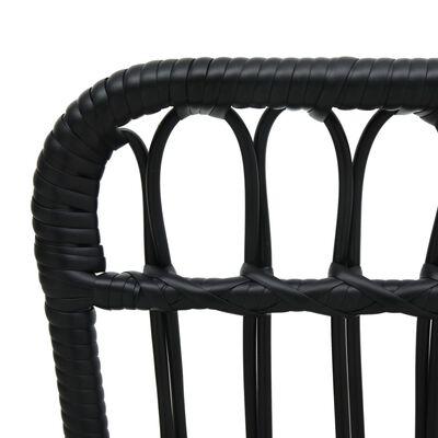 vidaXL Záhradná stolička, polyratan, čierna