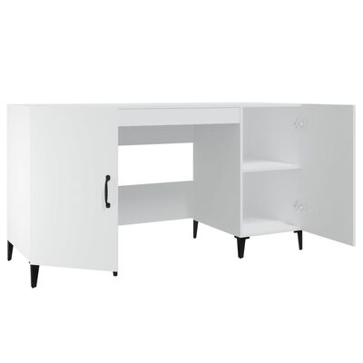 vidaXL Stôl biely 140x50x75 cm spracované drevo