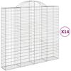 vidaXL Obl&uacute;kov&eacute; gabi&oacute;nov&eacute; ko&scaron;e 14 ks 200x50x180/200 pozinkovan&eacute; železo