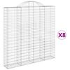 vidaXL Obl&uacute;kov&yacute; gabionov&yacute; k&ocirc;&scaron; 8 ks 200x30x200/220cm pozinkovan&eacute; železo