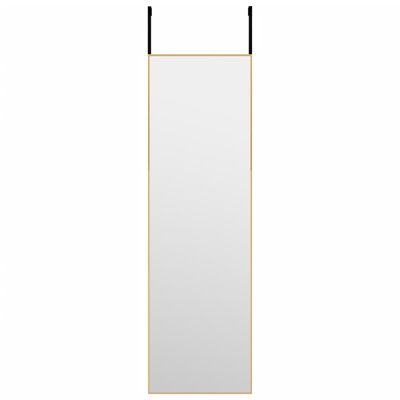 vidaXL Zrkadlo na dvere zlaté 30x100 cm sklo a hliník