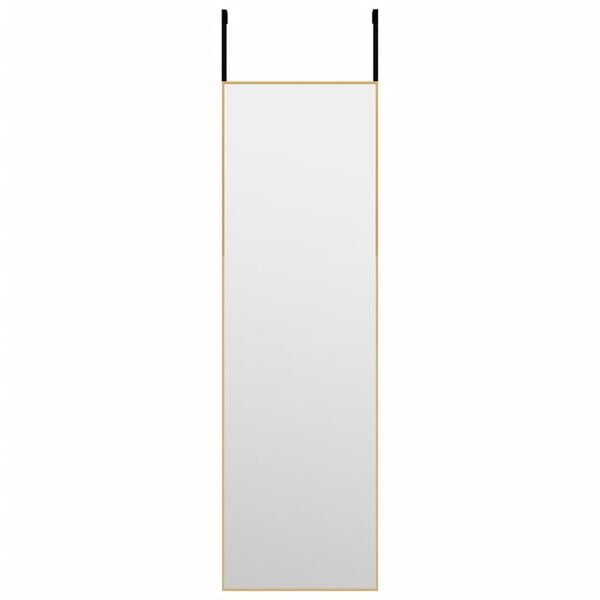 vidaXL Zrkadlo na dvere zlat&eacute; 30x100 cm sklo a hlin&iacute;k