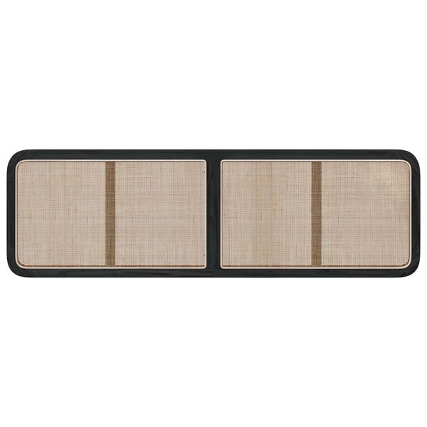 vidaXL Zadn&eacute; čelo s čelnou doskou Čierna 180 x 55 x 3 cm Ratan