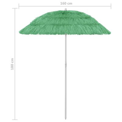 vidaXL Plážový slnečník Hawaii, zelený 180 cm