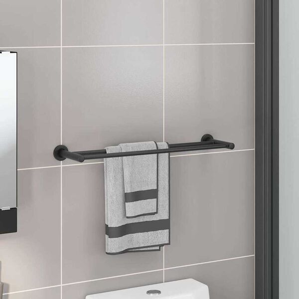 vidaXL Držiak na uter&aacute;ky Čierna 61 x 14,5 x 5 cm Nehrdzavej&uacute;ca oceľ