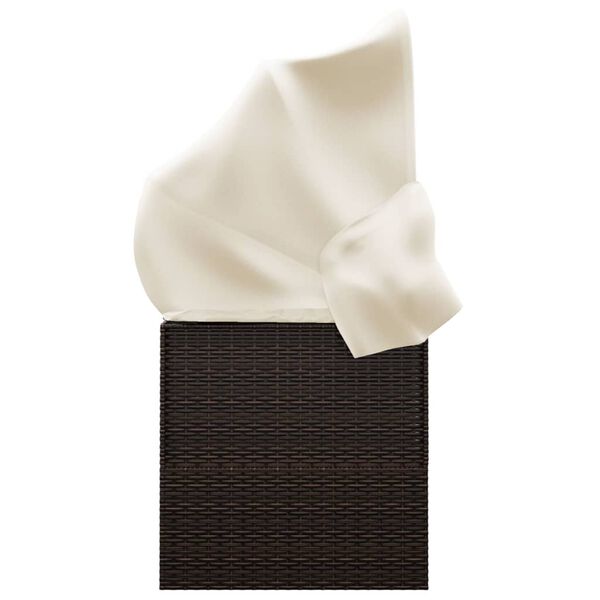 vidaXL Vonkaj&scaron;ie leh&aacute;tko so strechou a vank&uacute;&scaron;mi hned&eacute; polyratan