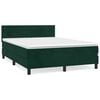 vidaXL Posteľn&yacute; r&aacute;m boxsping s matracom tmavozelen&yacute; 140x190 cm zamat