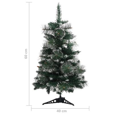 vidaXL Umelý vianočný stromček so stojanom, zeleno biely 60 cm, PVC