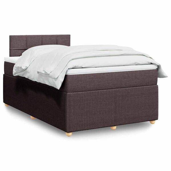 vidaXL Boxspring posteľ s matracom tmavohned&aacute; 120x190 cm l&aacute;tka