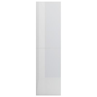 vidaXL Knižnica/deliaca stena, lesklá biela 155x24x160 cm