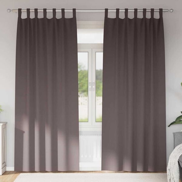 vidaXL Z&aacute;clony na zatemnenie s kr&uacute;žkami 2 pcs Tmavohned&aacute; 225 x 140 cm
