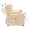 vidaXL 2-miestne sklápacie masážne kreslo+držiaky na poháre, krémové