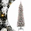 vidaXL Umel&yacute; vianočn&yacute; stromček Biela 210 cm PVC, kov a plast