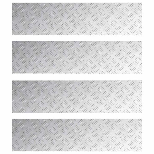 vidaXL Schodov&yacute; ro&scaron;t Obdĺžnikov&yacute; 4 pcs Strieborn&aacute; 80 x 20 cm Hlin&iacute;k