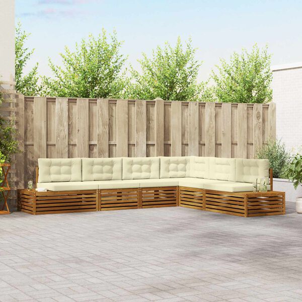 vidaXL Z&aacute;hradn&aacute; s&uacute;prava gaučov s vank&uacute;&scaron;om 6 Kus Pr&iacute;rodn&aacute; a kr&eacute;mov&aacute;