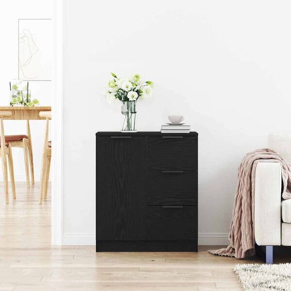 vidaXL Serv&iacute;rovacia skriňa Čierny dub 60 x 30 x 70 cm Kompozitn&eacute; drevo