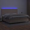 vidaXL Boxspring posteľ matrac a LED kapuč&iacute;nov&aacute; 200x200 cm umel&aacute; koža
