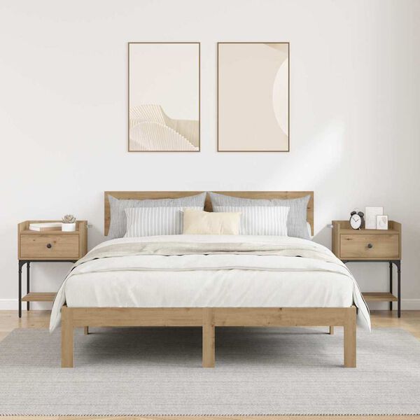 vidaXL Nočn&yacute; stol&iacute;k so z&aacute;suvkou 2 pcs Remeseln&yacute; dub 40 x 29 x 60 cm