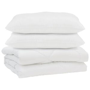 vidaXL Papl&oacute;n s vank&uacute;&scaron;om 3 pcs Biela Mikrovl&aacute;kno