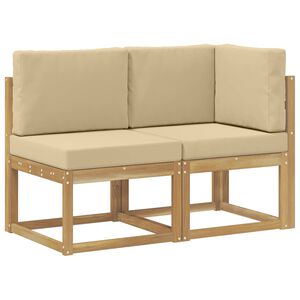 vidaXL Vonkaj&scaron;ia stredn&aacute; a rohov&aacute; pohovka s vank&uacute;&scaron;om 2 Kus Biela