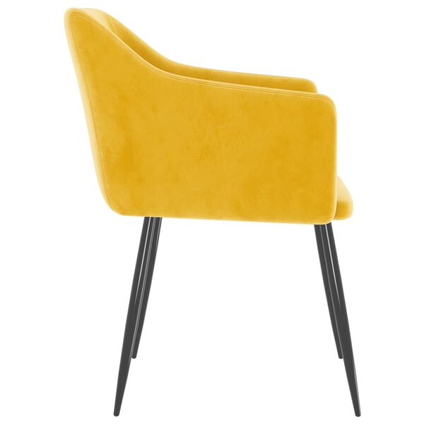 vidaXL Jed&aacute;lensk&eacute; stoličky 2 ks horčicovo-žlt&eacute; zamatov&eacute;