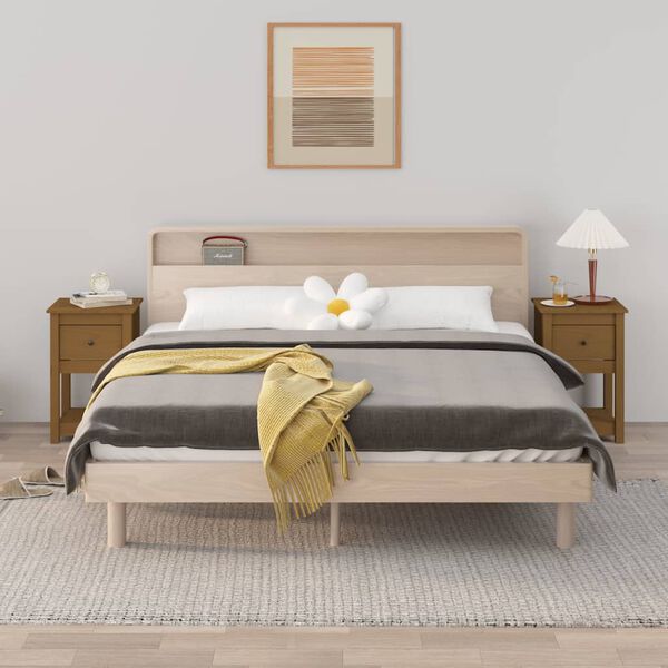 vidaXL Nočn&eacute; stol&iacute;ky 2 ks medovohned&eacute; 40x35x61,5 cm borovicov&yacute; mas&iacute;v
