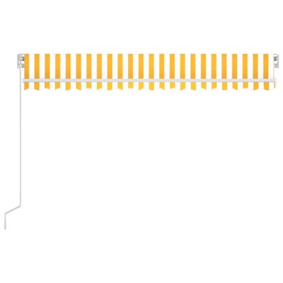 vidaXL Ručne zaťahovacia markíza s LED 400x350 cm žltá a biela