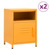 vidaXL Nočn&eacute; stol&iacute;ky 2 ks horčicovožlt&eacute; 35x35x51 cm oceľ