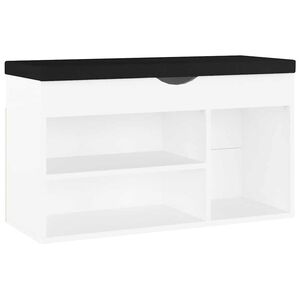 vidaXL Lavica na top&aacute;nky+podložka, biela 80x30x47 cm, kompozitn&eacute; drevo