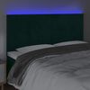 vidaXL Čelo postele s LED tmavozelen&eacute; 200x5x118/128 cm zamat