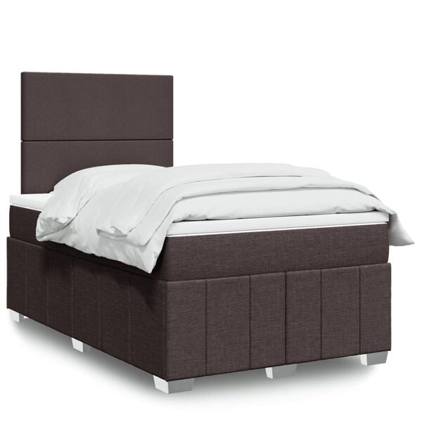 vidaXL Boxspring posteľ s matracom tmavohned&aacute; 120x190 cm l&aacute;tka