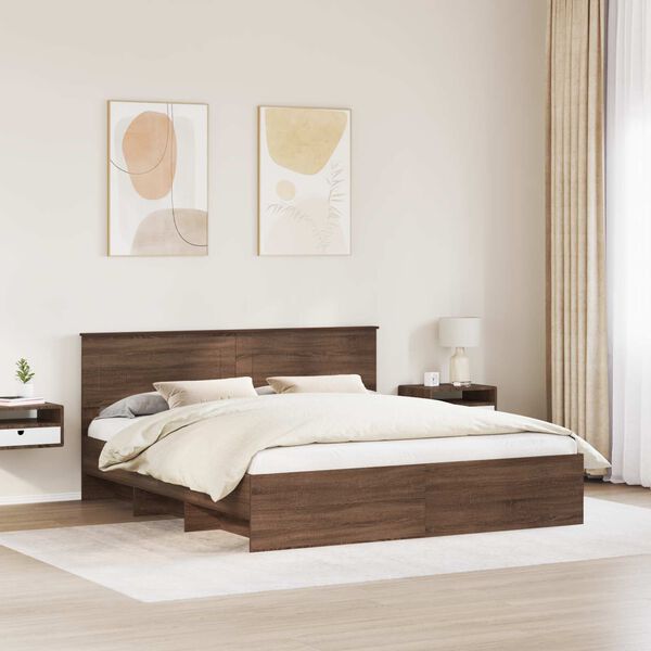 vidaXL R&aacute;m postele Hned&yacute; dub 200 x 200 cm Kompozitn&eacute; drevo