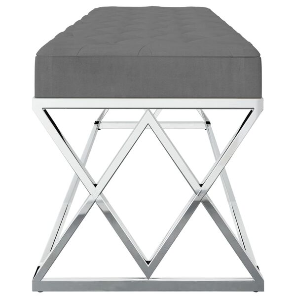 vidaXL Lavička tmavosiv&aacute; zamat a nehrdzavej&uacute;ca oceľ